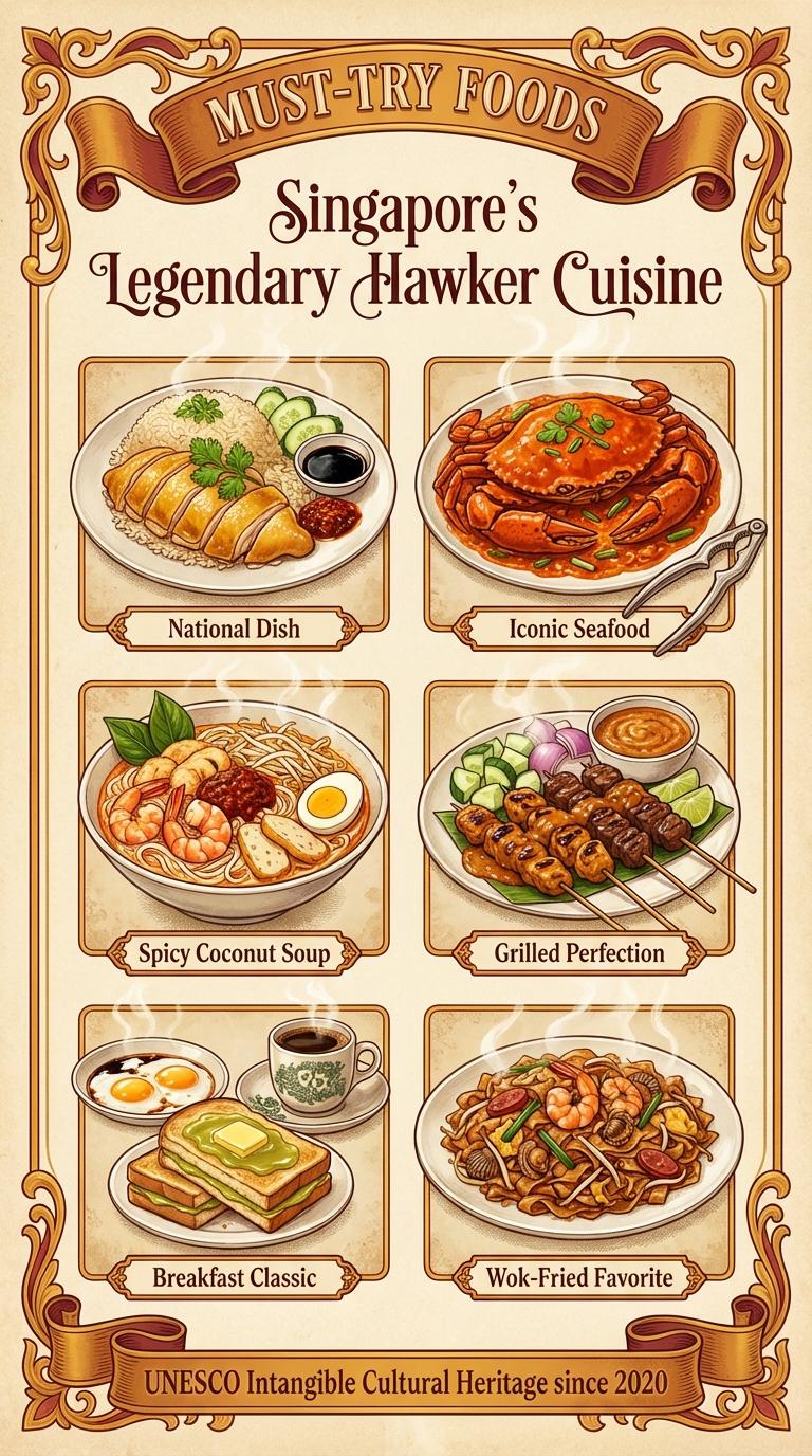 Singapore Hawker Food Heritage Infographic