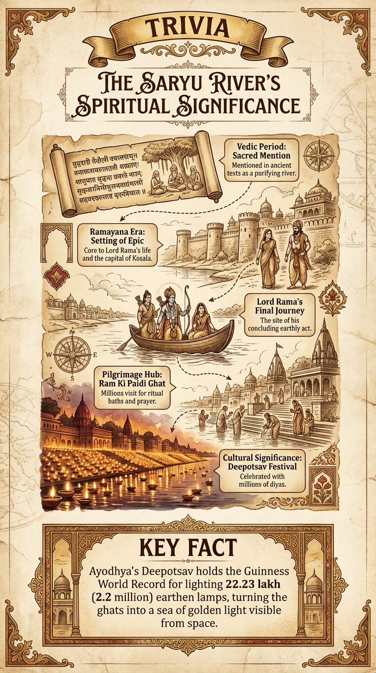 The Saryu River's Spiritual Significance Infographic