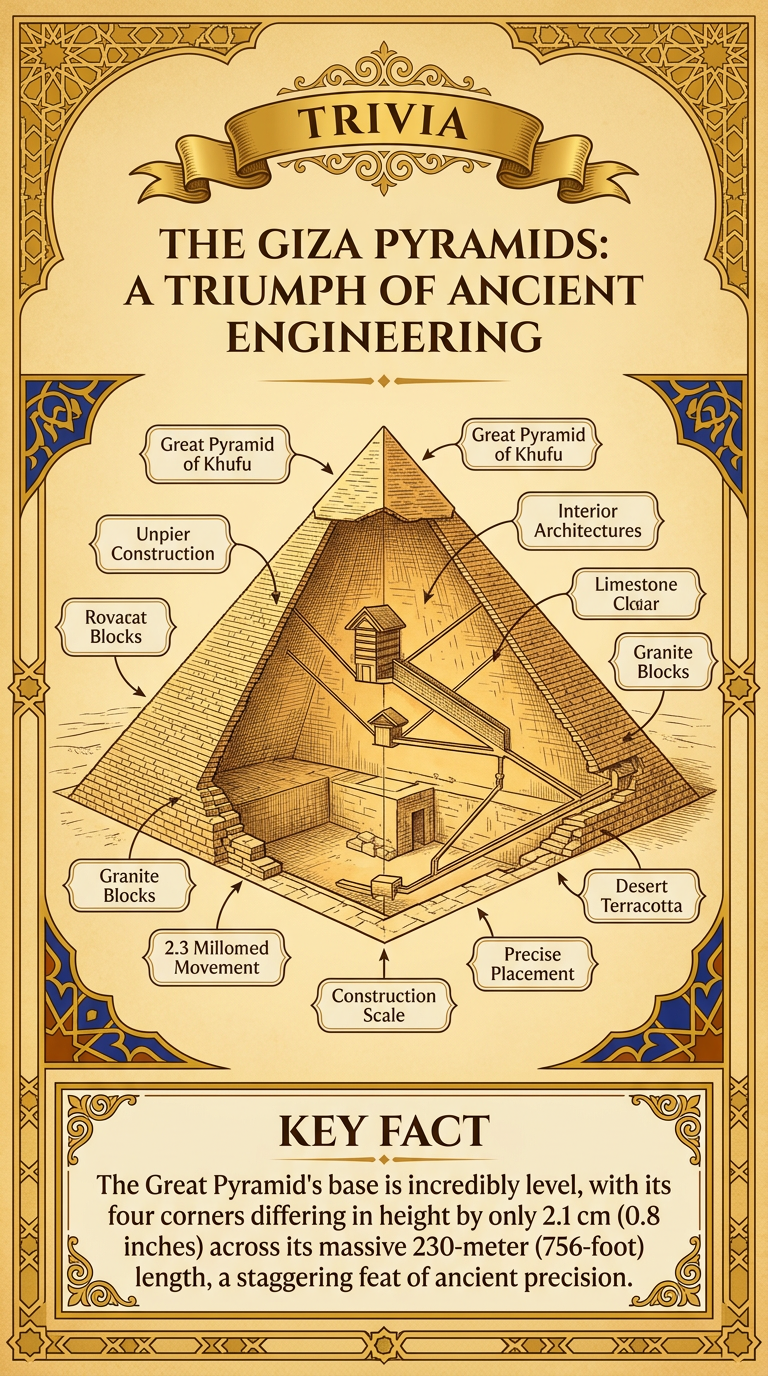 The Giza Pyramids: A Triumph of Ancient Engineering Infographic
