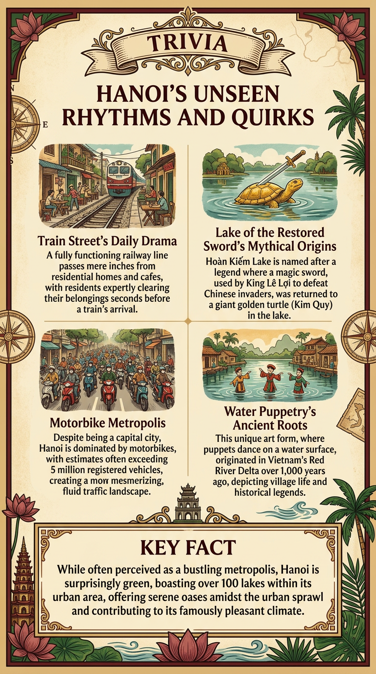 Hanoi's Unseen Rhythms and Quirks Infographic