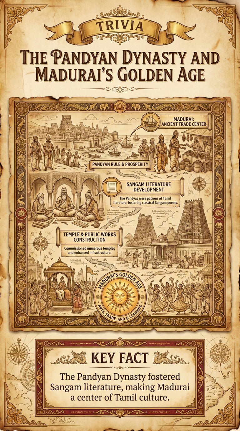 The Pandyan Dynasty and Madurai's Golden Age Infographic