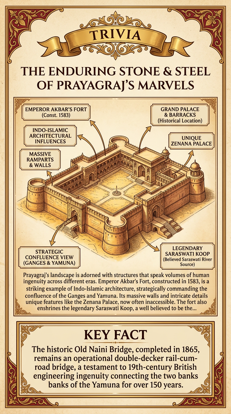 The Enduring Stone & Steel of Prayagraj's Marvels Infographic