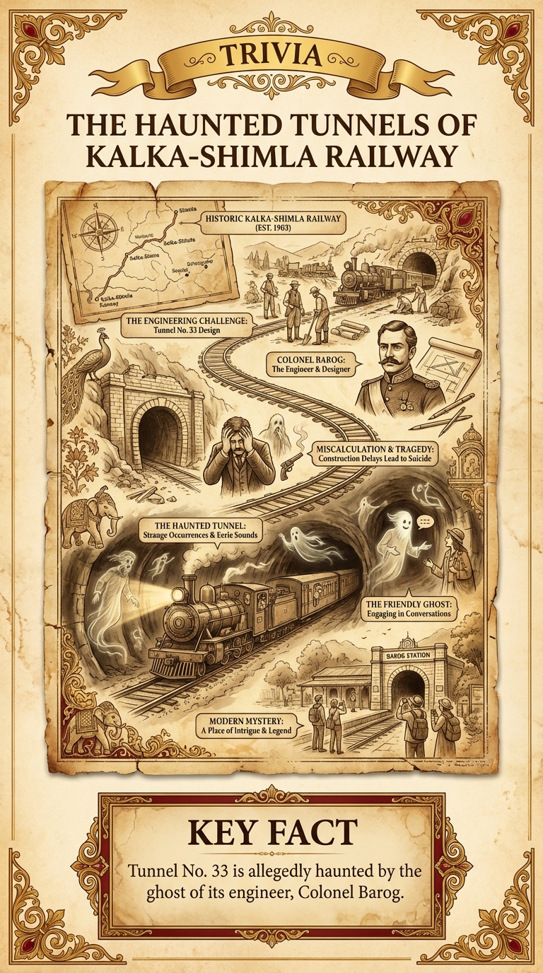 The Haunted Tunnels of Kalka-Shimla Railway Infographic