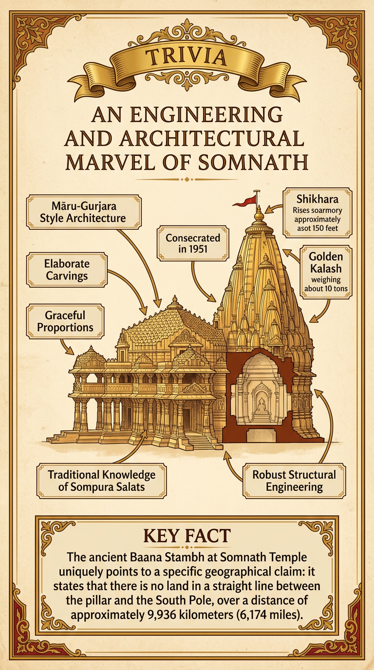 An Engineering and Architectural Marvel of Somnath Infographic