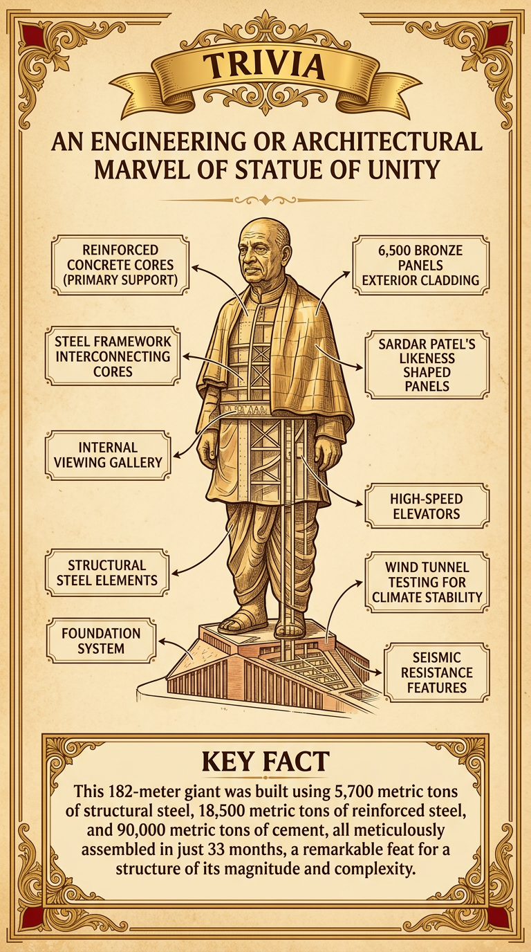 An Engineering or Architectural Marvel of Statue of Unity Infographic