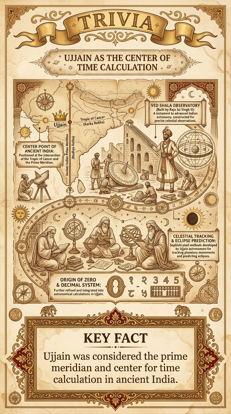Ujjain as the Center of Time Calculation Infographic